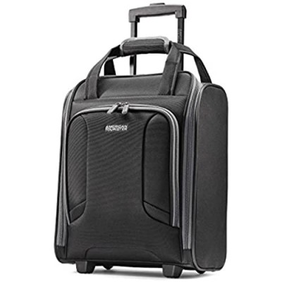 American Tourister 4 Kix Expandable Softside Luggage  Black/Grey  Underseater