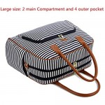 BAOSHA Canvas Carry On Weekender Overnight Travel Duffel Bag for Women HB-33 (Blue Striped)