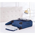 Basics Belltown Softside Expandable Luggage Spinner Suitcase with Wheels 26 Inch Navy