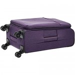 Basics Belltown Softside Expandable Luggage Spinner Suitcase with Wheels 26 Inch Purple