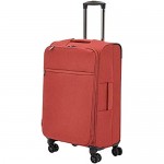 Basics Belltown Softside Expandable Luggage Spinner Suitcase with Wheels 26 Inch Red