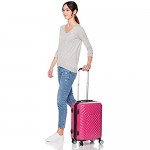 Basics Geometric Travel Luggage Expandable Suitcase Spinner with Wheels and Built-In TSA Lock 21.7-Inch - Pink