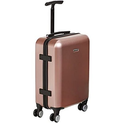  Basics Hardshell Spinner Suitcase with Built-In TSA Lock  22.8-Inch  Rose Gold