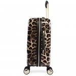 BEBE Women's Adriana 21 Hardside Carry-on Spinner Luggage Leopard One Size