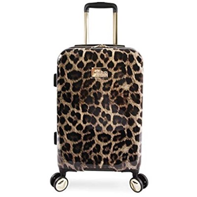 BEBE Women's Adriana 21" Hardside Carry-on Spinner Luggage  Leopard  One Size