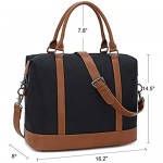 CAMTOP Women Ladies Weekender Travel Bag Overnight Carry-on Duffel Tote Luggage (Black -1)