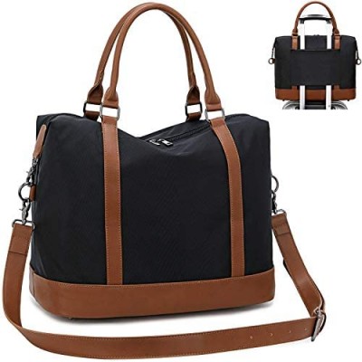 CAMTOP Women Ladies Weekender Travel Bag Overnight Carry-on Duffel Tote Luggage (Black -1)