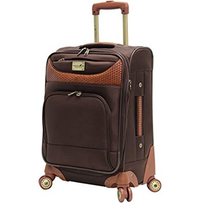 Caribbean Joe 20 Inch 8 Wheel Spinner Carry-On  Chocolate Brown  One Size