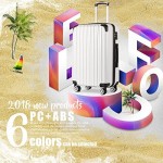 Coolife Luggage Expandable(only 28) Suitcase PC+ABS Spinner 20in 24in 28in Carry on (white grid new S(20in) carry on)