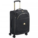DELSEY Paris Montrouge Softside Expandable Luggage with Spinner Wheels Black Carry-On 21 Inch