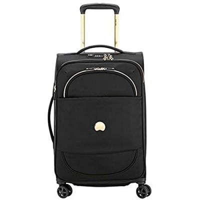 DELSEY Paris Montrouge Softside Expandable Luggage with Spinner Wheels  Black  Carry-On 21 Inch