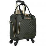 Kenneth Cole Reaction Women's Chelsea Collection 17 Chevron Quilted Softside 4-Wheel Spinner Underseater Carry-On Suitcase Olive