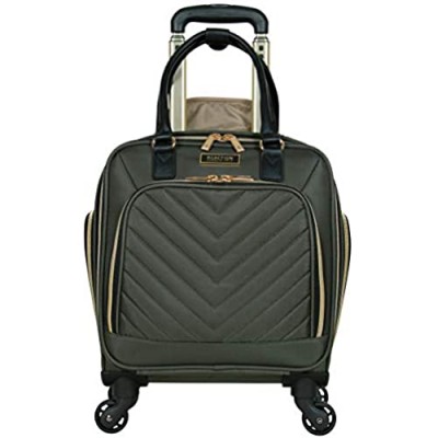 Kenneth Cole Reaction Women's Chelsea Collection 17" Chevron Quilted Softside 4-Wheel Spinner Underseater Carry-On Suitcase  Olive
