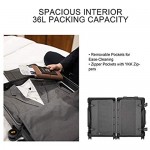 LEVEL8 Carry on Luggage 20 Aluminum Frame Hardside Suitcase Zipperless Luggage with TSA Lock 8 Spinner Wheels - Dark Grey