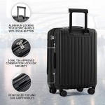 LEVEL8 Grace Carry-On Luggage Hardside Suitcase 20” Lightweight Luggage ABS+PC Hardshell Spinner Luggage with TSA Lock Spinner Wheels Black 20-Inch Carry-On