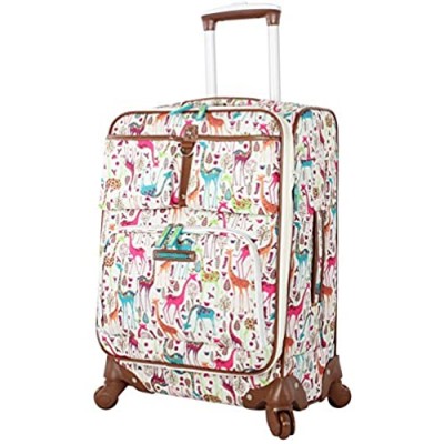 Lily Bloom Luggage Carry On Expandable Design Pattern Suitcase For Woman With Spinner Wheels (20in  Giraffe Park)