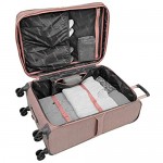 LONDON FOG Newcastle Softside Expandable Spinner Luggage Rose Charcoal Herringbone Checked-Medium 24-Inch