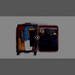 LONDON FOG Newcastle Softside Expandable Spinner Luggage Rose Charcoal Herringbone Checked-Medium 24-Inch