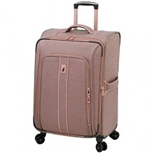 LONDON FOG Newcastle Softside Expandable Spinner Luggage  Rose Charcoal Herringbone  Checked-Medium 24-Inch