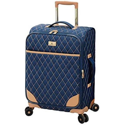 LONDON FOG Queensbury Softside Spinner Luggage  Navy  Carry-On 20-Inch
