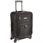 Rockland Pasadena Softside Spinner Wheel Luggage Black Carry-On 20-Inch