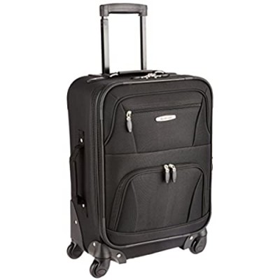 Rockland Pasadena Softside Spinner Wheel Luggage  Black  Carry-On 20-Inch