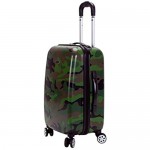 Rockland Safari Hardside Spinner Wheel Luggage Camouflage Carry-On 20-Inch