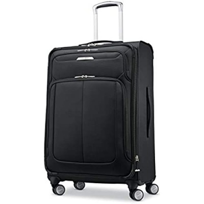 Samsonite Solyte DLX Softside Expandable Luggage with Spinner Wheels  Midnight Black  Checked-Medium 25-Inch