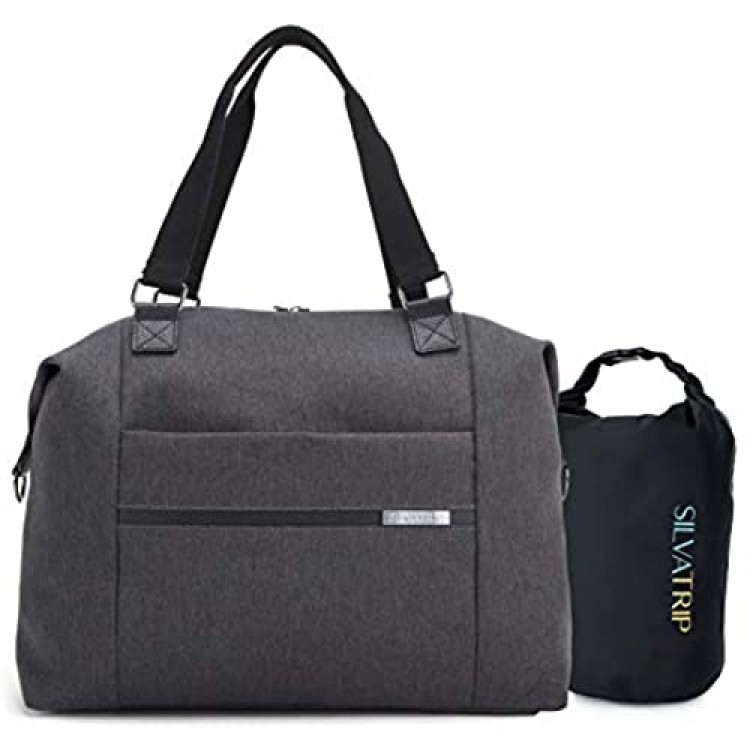 Silvatrip Carry On Travel Tote Bag for Women with Luggage Sleeve - Weekender Tote - Personal Item Carry On Bag - Underseat Carry on Luggage