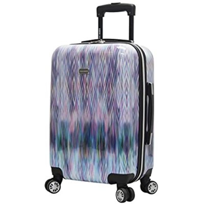 Steve Madden 20 Inch Carry On Luggage Collection - Scratch Resistant (ABS + PC) Hardside Suitcase - Designer Lightweight Bag with 8-Rolling Spinner Wheels (Diamond)