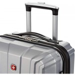 SwissGear 3750 Hardside Expandable Luggage with Spinner Wheels Silver Carry-On 20-Inch