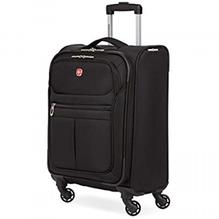 SwissGear 4010 Softside Luggage with Spinner Wheels Black Carry-On 18-Inch