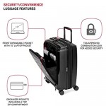 SwissGear 8836 Durable Expandable Spinner Luggage Black Carry-On 20-Inch