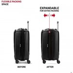 SwissGear 8836 Durable Expandable Spinner Luggage Black Carry-On 20-Inch