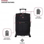 SwissGear Sion Softside Luggage with Spinner Wheels Black Carry-On 21-Inch