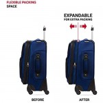 SwissGear Sion Softside Luggage with Spinner Wheels Blue Carry-On 21-Inch