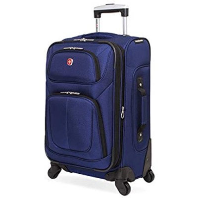 SwissGear Sion Softside Luggage with Spinner Wheels  Blue  Carry-On 21-Inch