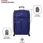 SwissGear Sion Softside Luggage with Spinner Wheels Blue Checked-Large 29-Inch