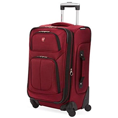 SwissGear Sion Softside Luggage with Spinner Wheels  Burgandy  Carry-On 21-Inch