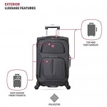 SwissGear Sion Softside Luggage with Spinner Wheels Dark Grey Carry-On 21-Inch
