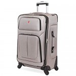 SwissGear Sion Softside Luggage with Spinner Wheels Pewter Checked-Medium 25-Inch