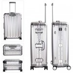 TRAVELKING All Aluminum Suitcase Hard Shell Luggage Case Carry On Spinner Matel Suitcase (Silver 24 Inch)