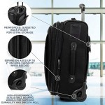 Travelpro Crew Expert-Softside Expandable Rollaboard Upright Luggage Jet Black Carry-On 21-Inch