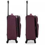 U.S. Traveler Anzio Softside Expandable Spinner Luggage Burgundy Carry-on 22-Inch