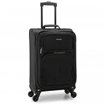 U.S. Traveler Aviron Bay Expandable Softside Luggage with Spinner Wheels Black Carry-on 23-Inch