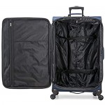U.S. Traveler Aviron Bay Expandable Softside Luggage with Spinner Wheels Navy Checked-Large 31-Inch