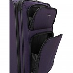 U.S. Traveler Aviron Bay Expandable Softside Luggage with Spinner Wheels Purple Carry-on 23-Inch
