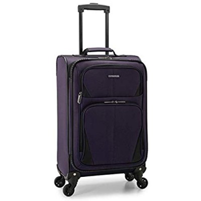U.S. Traveler Aviron Bay Expandable Softside Luggage with Spinner Wheels  Purple  Carry-on 23-Inch