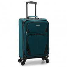 U.S. Traveler Aviron Bay Expandable Softside Luggage with Spinner Wheels  Teal  Carry-on 23-Inch