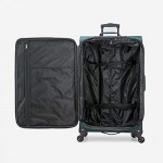 U.S. Traveler Aviron Bay Expandable Softside Luggage with Spinner Wheels Teal Checked-Large 31-Inch